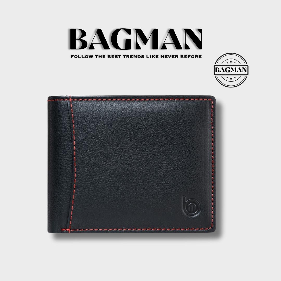 Black Leather Wallet Men's Black