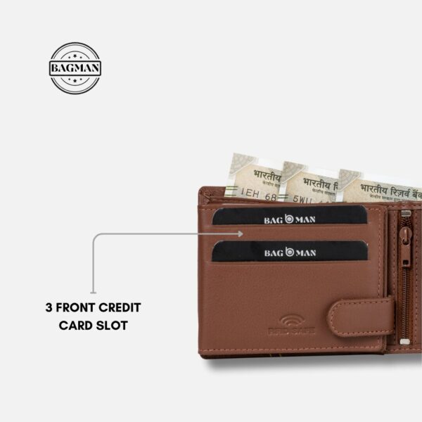 Premium Leather Wallet with Cash and Coin Compartments