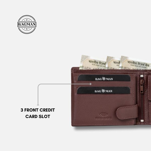 Premium Leather Wallet with Cash and Coin Compartments