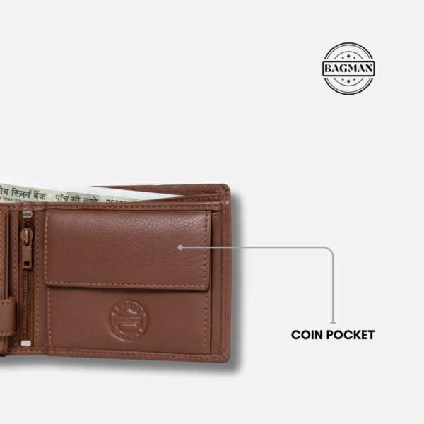 Premium Leather Wallet with Cash and Coin Compartments