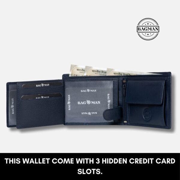 Premium Leather Wallet with Cash and Coin Compartments