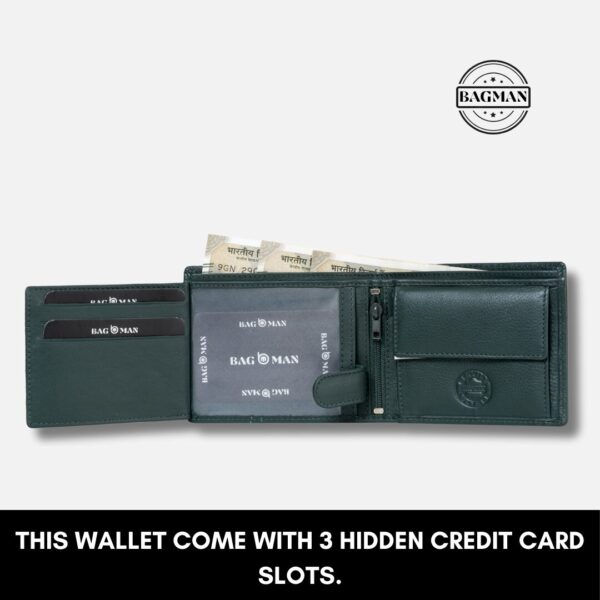 Premium Leather Wallet with Cash and Coin Compartments