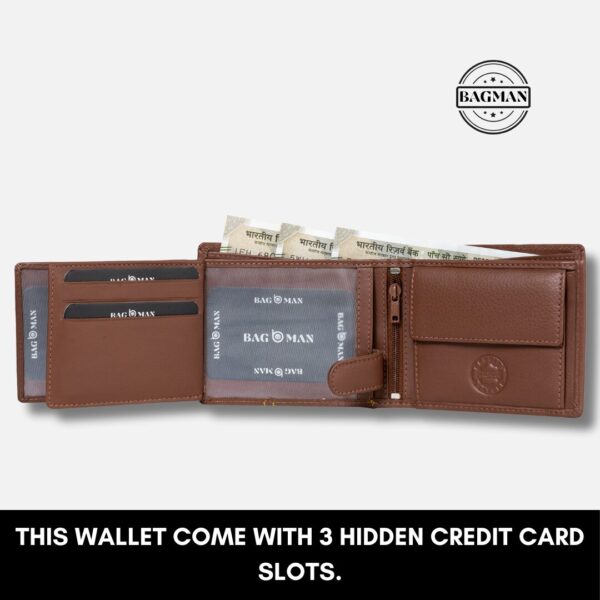 Premium Leather Wallet with Cash and Coin Compartments