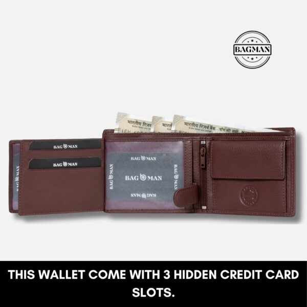 Premium Leather Wallet with Cash and Coin Compartments