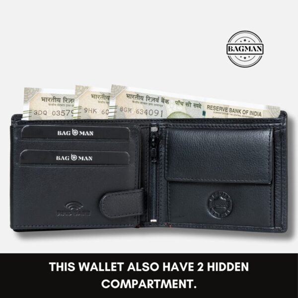 Premium Leather Wallet with Cash and Coin Compartments