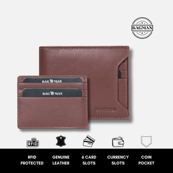 Slim Leather Wallet with Rfid Blocking Technology