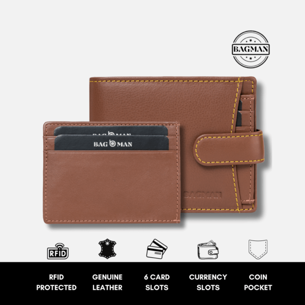 Luxury Handmade Leather Wallet with Rfid Protection