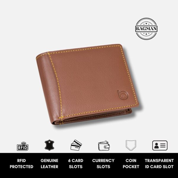 Premium Leather Wallet with Cash and Coin Compartments