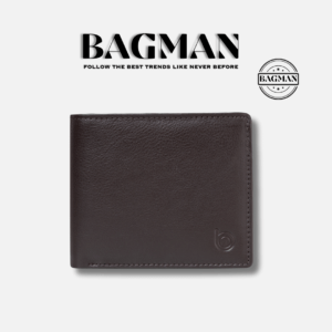 Slim bifold leather wallet, ideal for travel