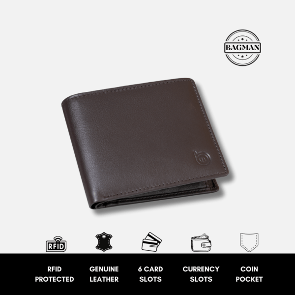 Slim Bifold Leather Wallet Ideal for Travel