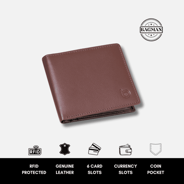 Slim Bifold Leather Wallet Ideal for Travel