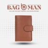 Slim Leather Card Case with Snap Fastener