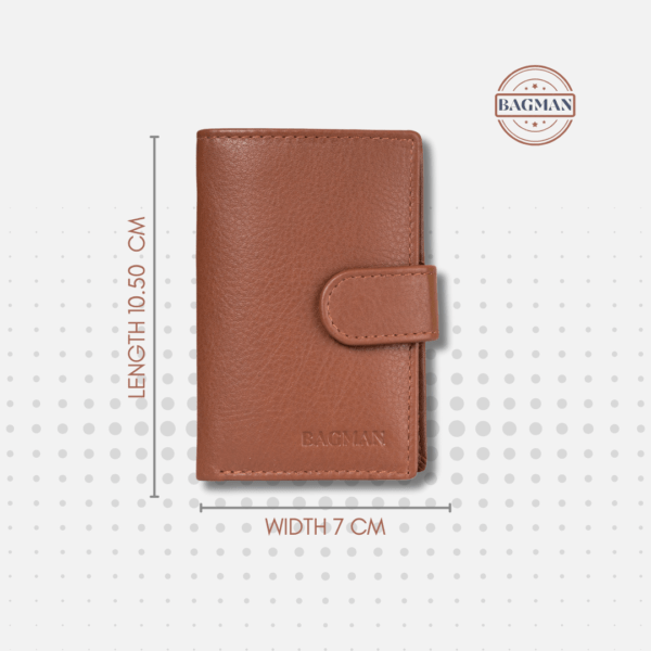 Slim Leather Card Case with Snap Fastener