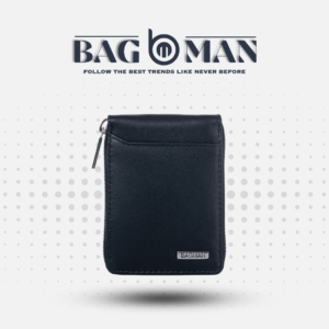 BAGMAN Hand-stitched leather card case in rich mahogany