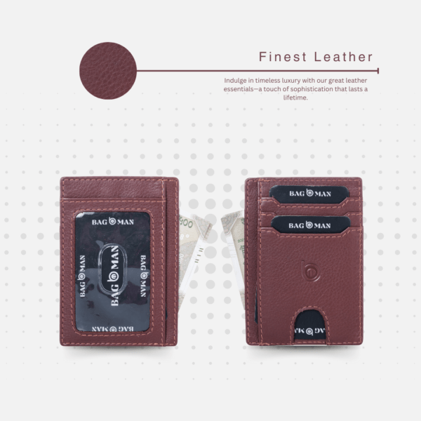 Genuine Leather Card Case with Textured Finish