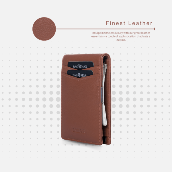 Leather Card Case with External Coin Pocket