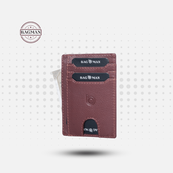 Genuine Leather Card Case with Textured Finish