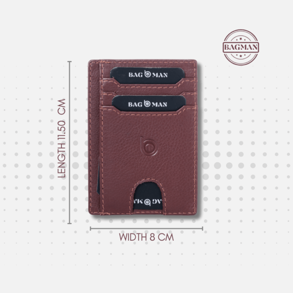 Genuine Leather Card Case with Textured Finish