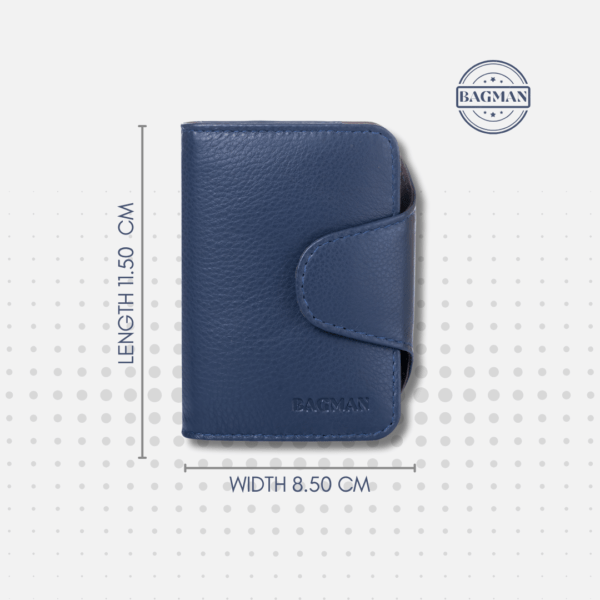 Leather Card Case with Contrasting Interior Lining