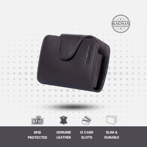 Elegant Leather Card Case with Polished Finish