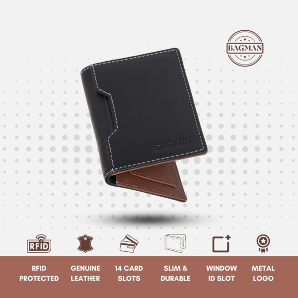 Classic Black Leather Wallet for Everyday Essentials