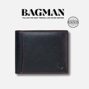 Premium leather wallet with cash and coin compartments