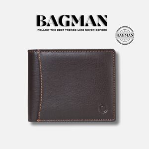 Premium leather wallet with cash and coin compartments