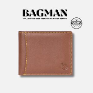 Premium leather wallet with cash and coin compartments