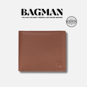 Slim bifold leather wallet, ideal for travel