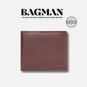 Slim bifold leather wallet, ideal for travel