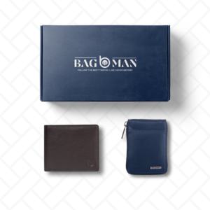 RFID-blocking leather wallet and card holder, secure and travel-ready.