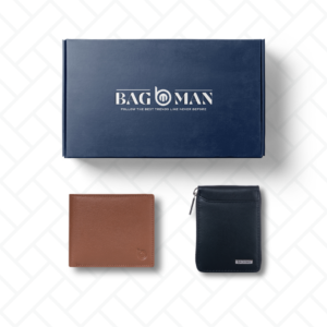 Men’s slim leather wallet and card holder, sleek and professional.