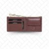 RFID-blocking leather wallet combo, secure and stylish for travelers.