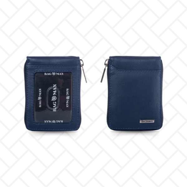 Travel leather wallet set, RFID-protected and spacious for cards.