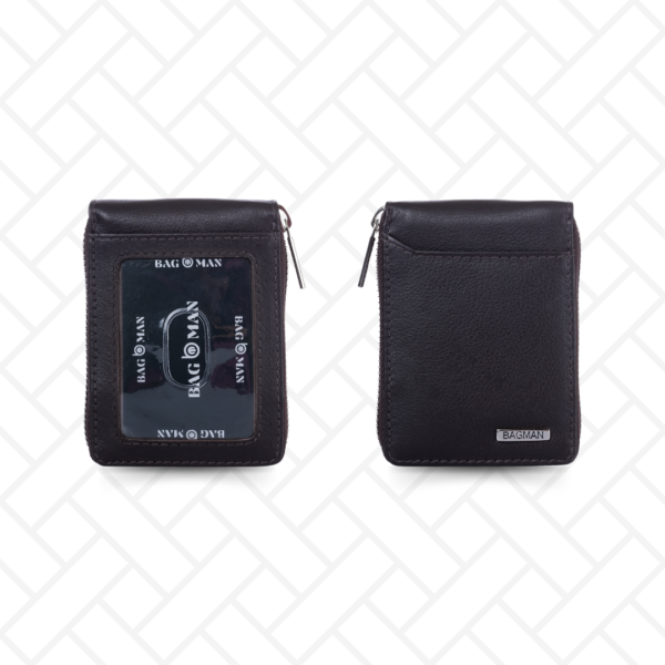 Slim leather wallet and card holder, minimalist and functional.