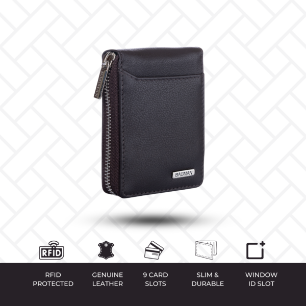 Men’s leather wallet and card holder, durable and sleek.